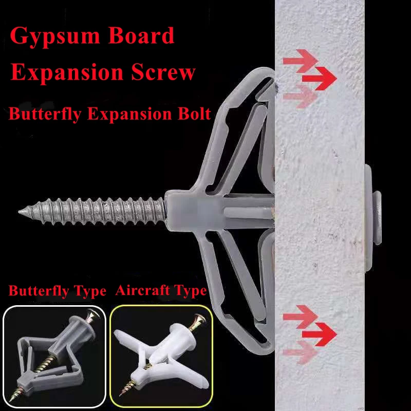 50100PcsExpansionDrywallAnchorKitWithScrewsSelfDrillingWall