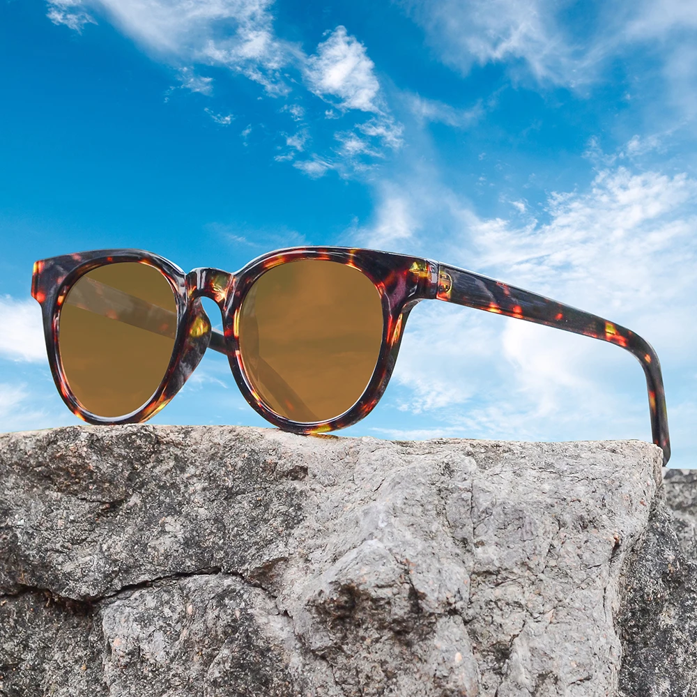 Occhiali Da Sole Rotondi FELRES 89203 Unisex - Montatura Spessa Multicolore, Lenti Antiriflesso UV400