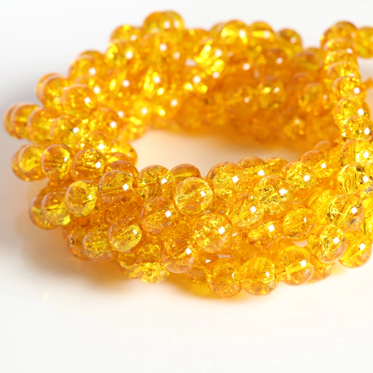Elegant Pink Crackled Glass Beads for Handmade Jewelry Crafts