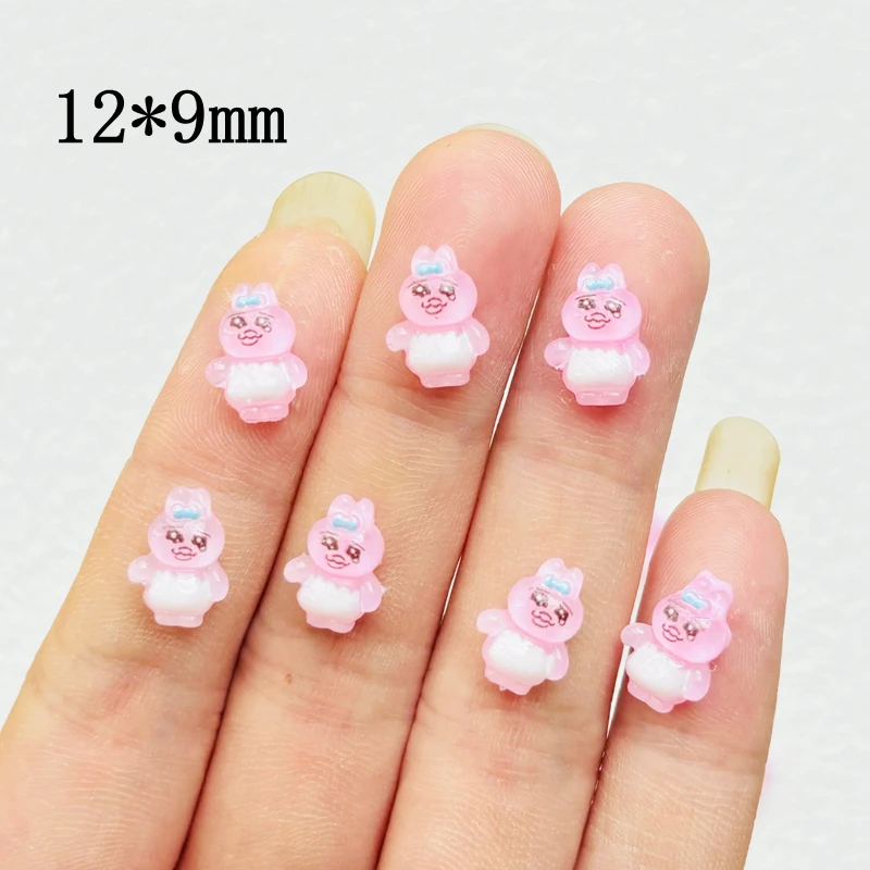 Resin Jewelry Accessories 50 Pcs Cute Mini Cartoon Sad Rabbit Figurine Crafts Ornament Manicure Hairpin Making