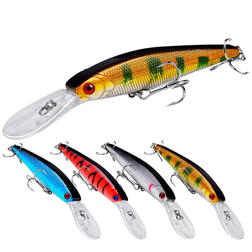 Floating Bionic Minnow Bait 12.5Cm/14g Diving 2.5-4.5m Fishing Gear Sea  Fishing Wobbler Crankbait Bass Luya Lure 3D Eyes 4# 1Pcs - AliExpress