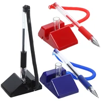 3 Pcs Office Pen Anti-theft with Stand Security Gel Ink Pens Counter for Bank Desk Reception Desktop 2