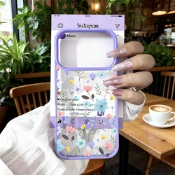 Cartoon Floral Pattern Clear Hard Phone Case - iPhone 17 Pro (Style 1)