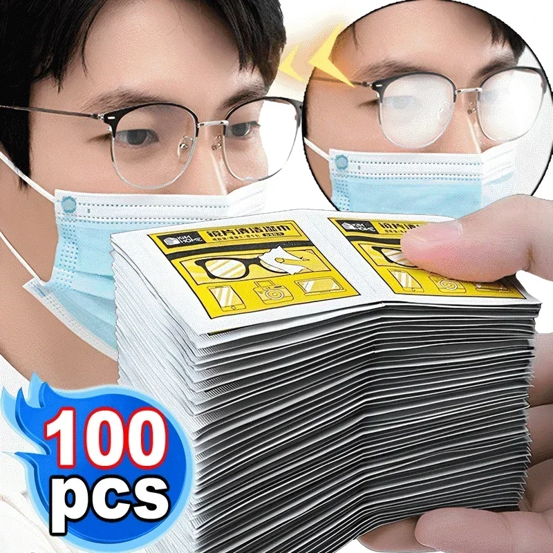 10/100PCS Individual Packing Cleaning Cloth Portable High Quality Glasses Cleaner Eyewear Cloth Len Phone Screen Cleaning Wipes 2
