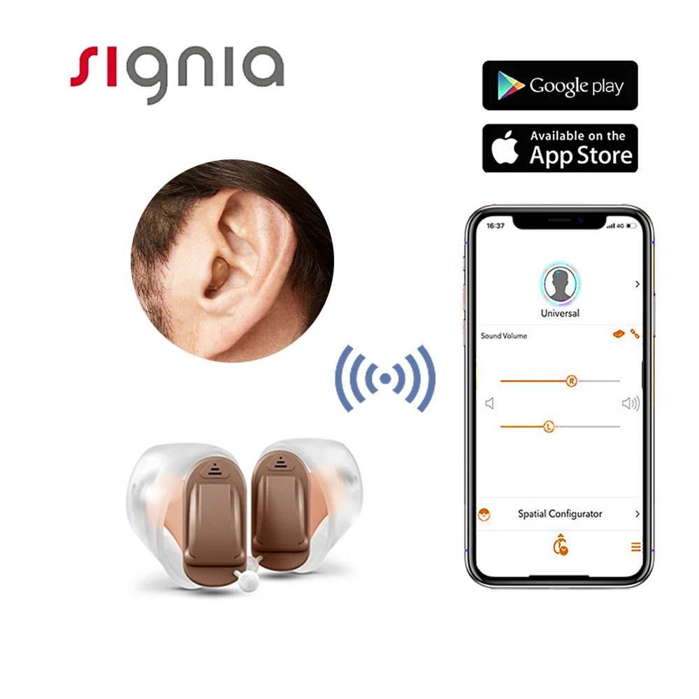 Signia Run Click Itc Cic Hearing Aid 8 Channels Digital Invisible For