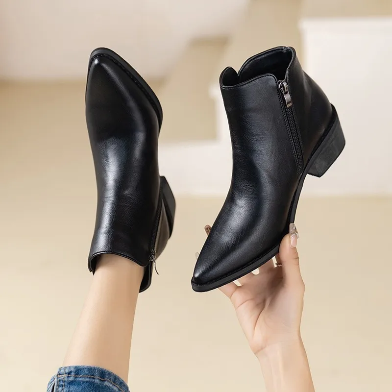 Fashion women's boots chaussure women autumn shoes woman zapatos mujer sapato girls ankle boots square chunky low heels booties