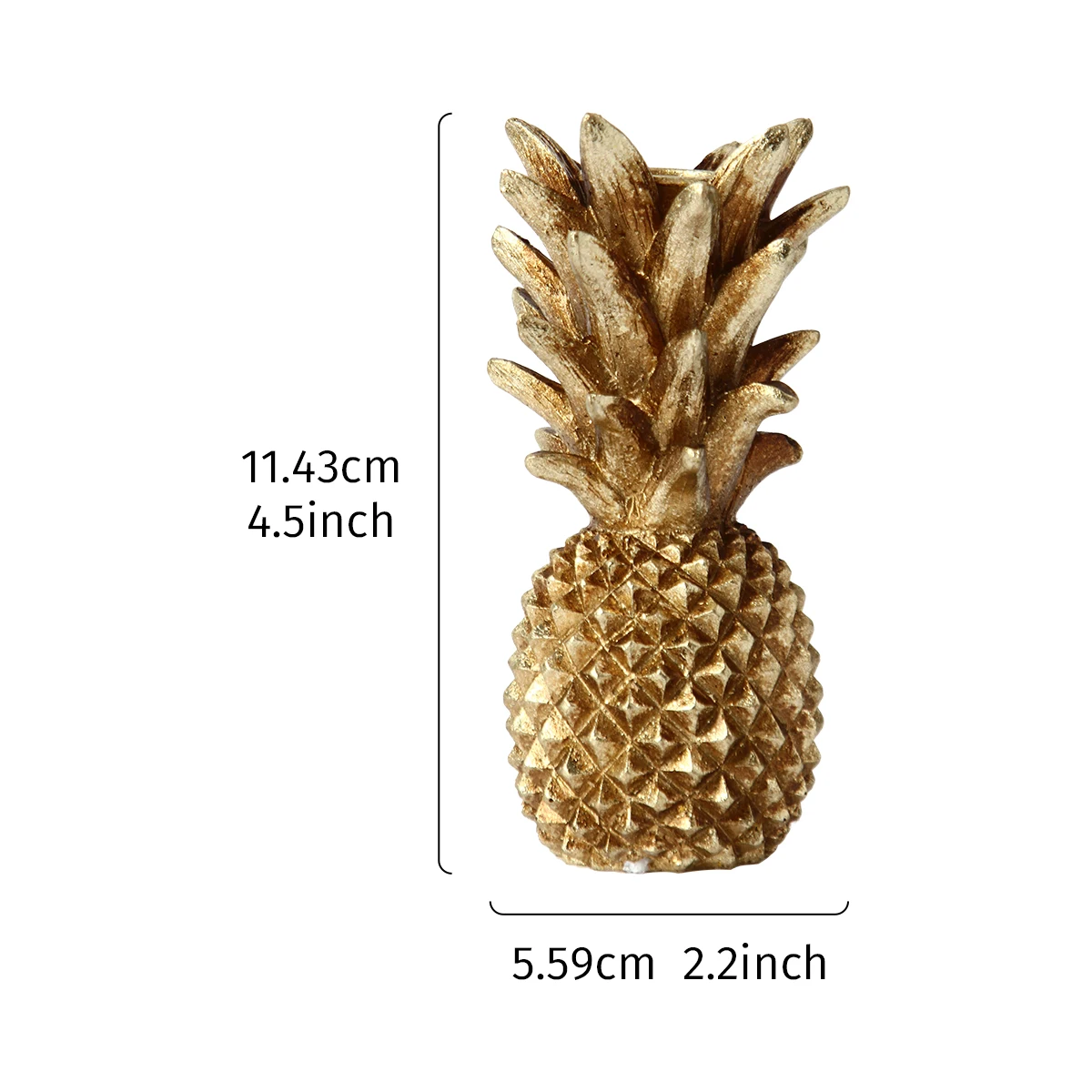 1PC, 4.5* 2.2-inch creative distressed golden pineapple-shaped candlestick