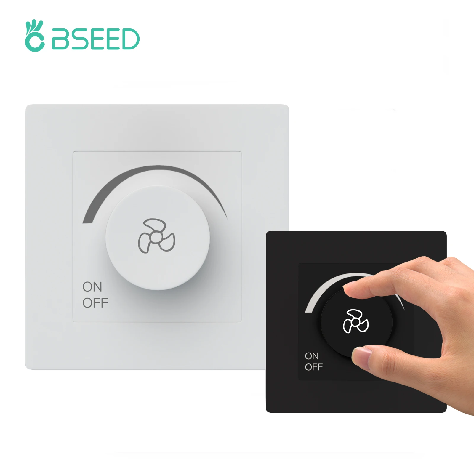 Bseed-fan Velocidade Control Switch Botão Interruptor Wall Button Switch on Off Ajustar a Velocidade