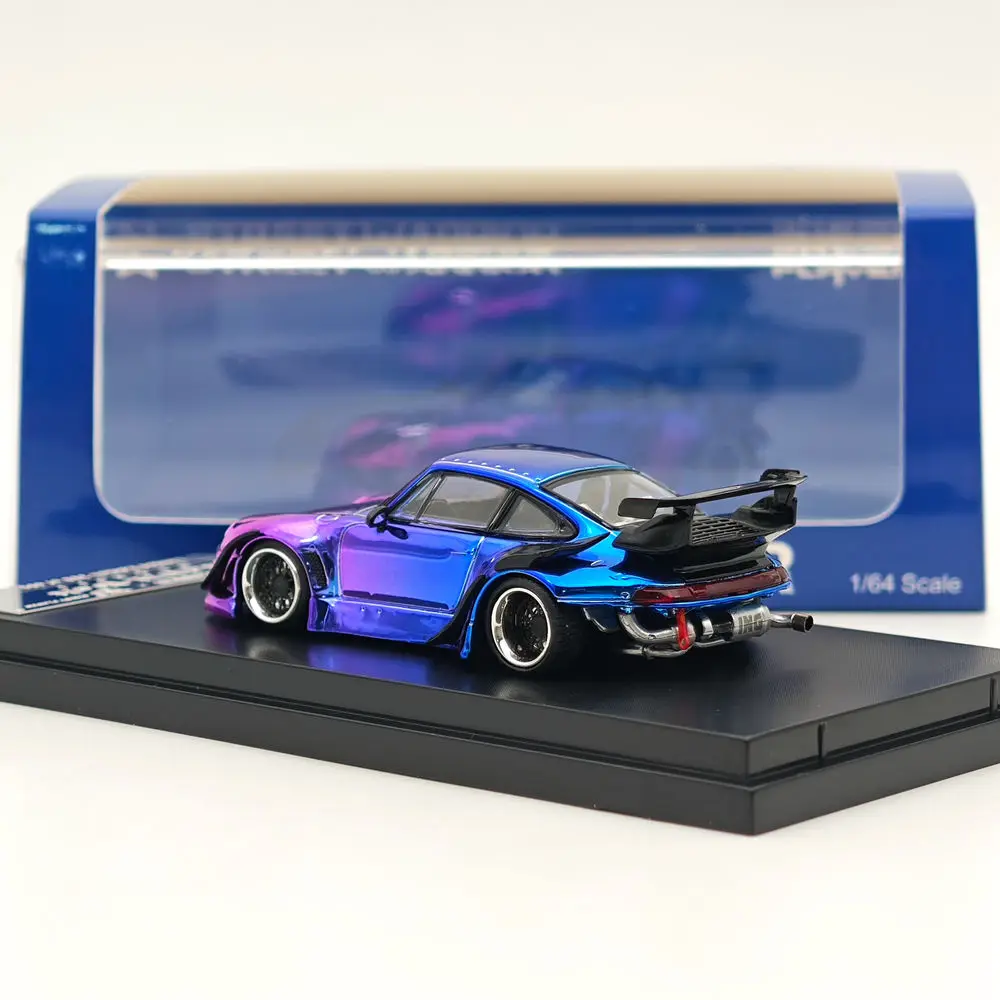 STREET WARRIOR SW 1/64 for 993 RWB Gradient Chrome Purple Diecast Models Car Toy Limited 499 Collection Auto Gift 
