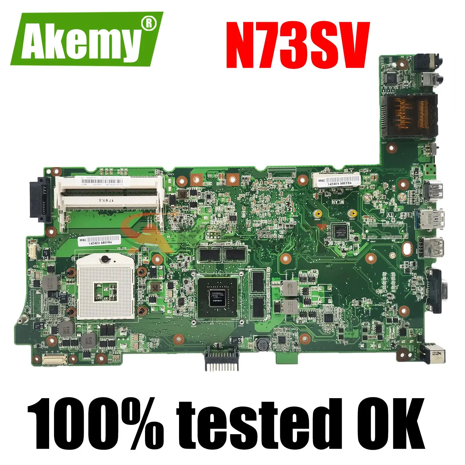 

N73SV Laptop Motherboard For ASUS N73S N73SM Mainboard HM65 GT540M 100% Working