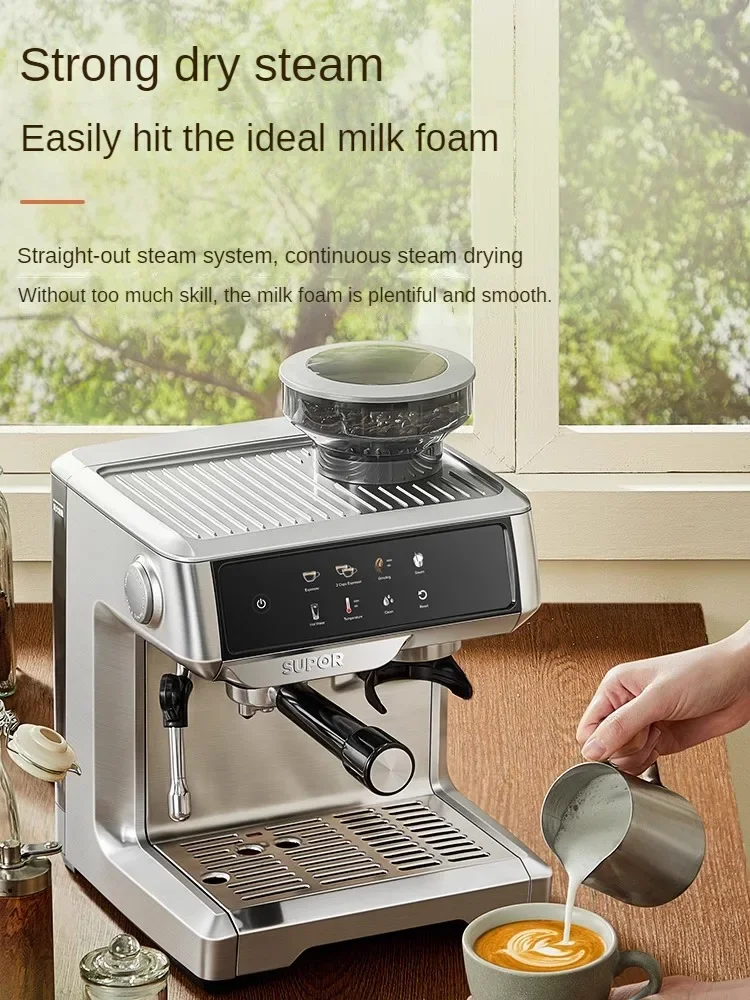 Supor espresso semi-automatic coffee machine home office commercial milk foam grinding a reflection of grinding coffee 220v 5