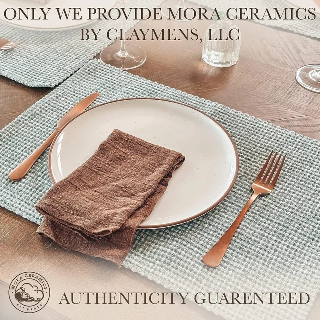 Mora Ceramic Dinner Plates Set of 6, 10 inch Dish Set - Microwave, Oven, and Dishwasher Safe, Scratch Resistant