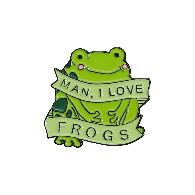 

Man I Love Frogs Enamel Pin Brooch Animal Frog Women Badge Gift for Friends Cartoon Jewelry Kids Hat Custom Accessories