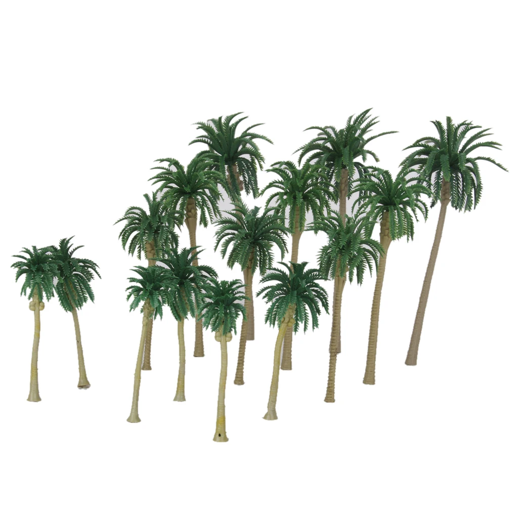 15 Pcs Rainforest Plastic Palm Tree Diorama Models Trees Desert Diorama  Supplies