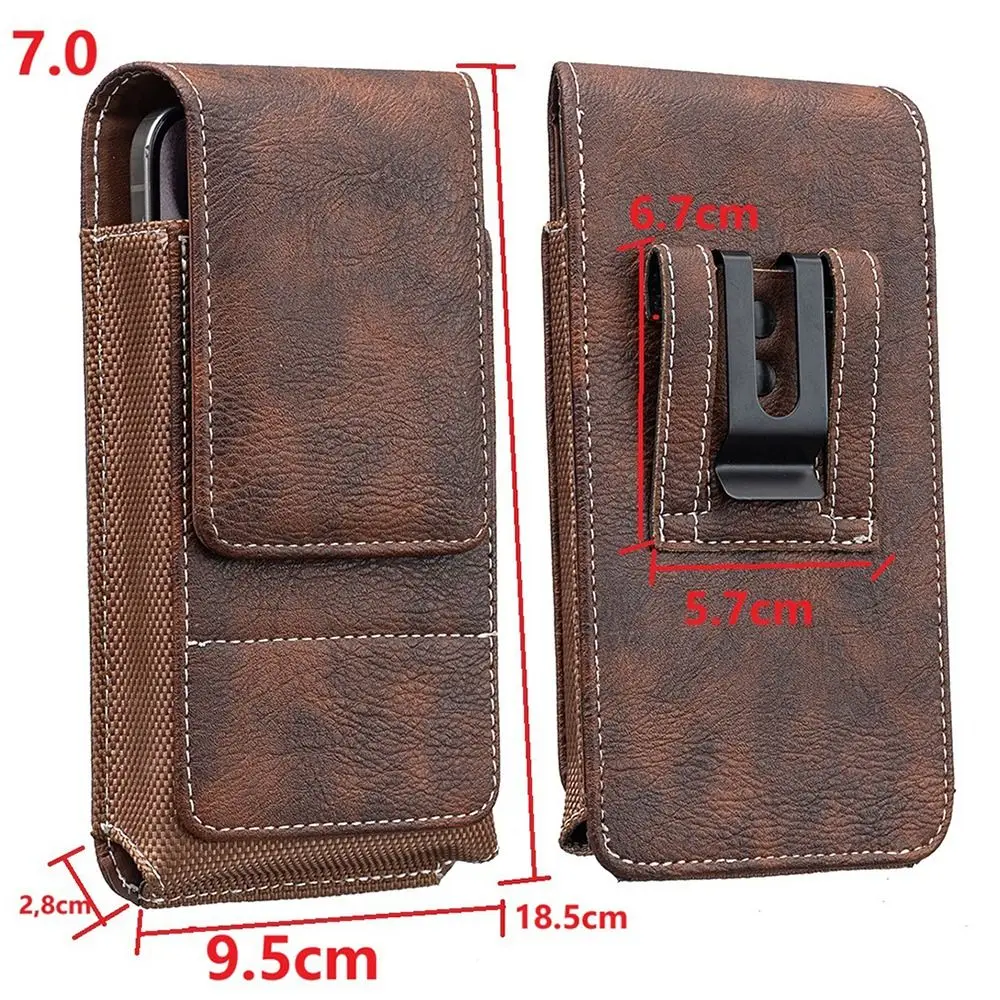 PU Leather Phone Waist Pack - Outdoor Camping Universal Belt Pouch
