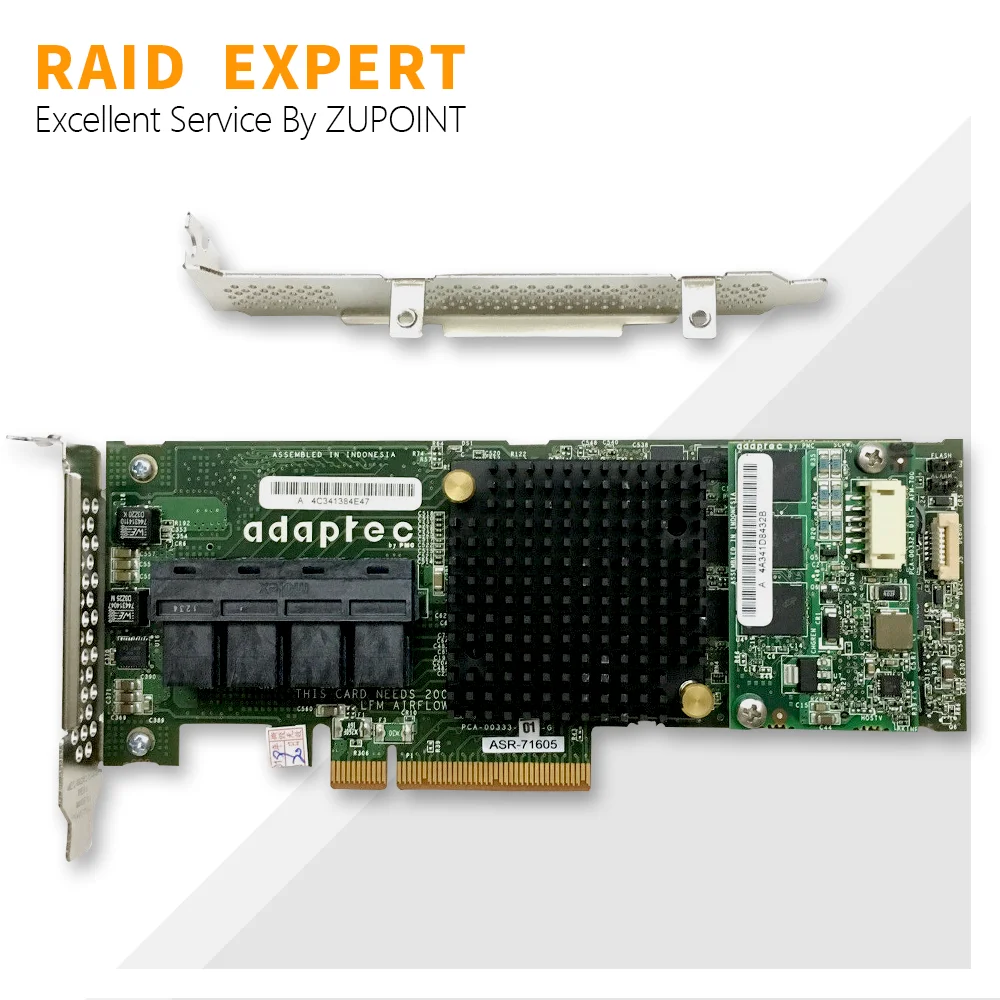 

ZUPOINT Adaptec ASR-71605 RAID Expander 2274400-R 16-Port 6Gb/s 1GB SAS SATA PCI E RAID Controller Card