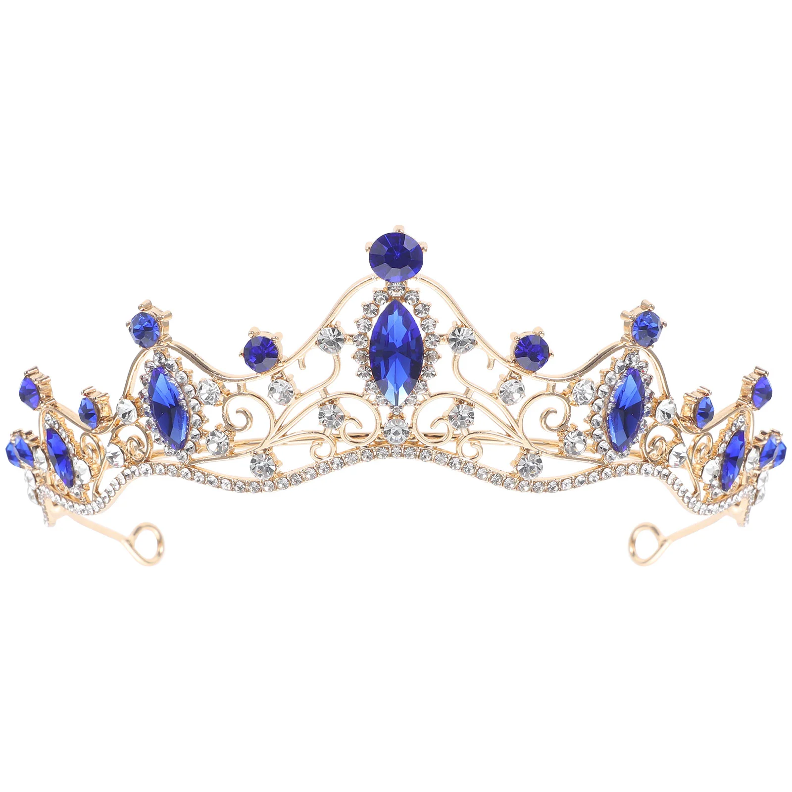 

Crystal Rhinestones Baroque Crown Bride Wedding Hair Accessories Decor Bridal Crowns Queen Birthday Zinc Alloy Women Tiara