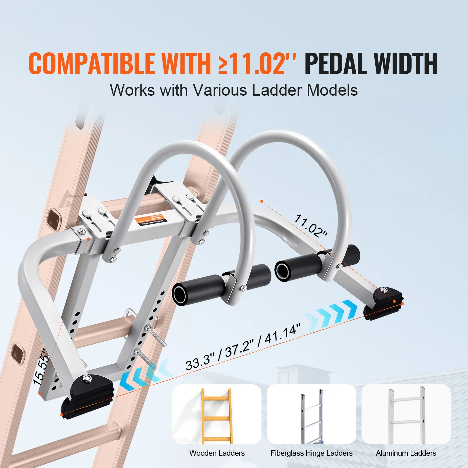 Ladder Stabilizer 2 in 1 Extension Wall Ladder Standoff Hook Roof Ridge Accessories Horizontally and Vertically