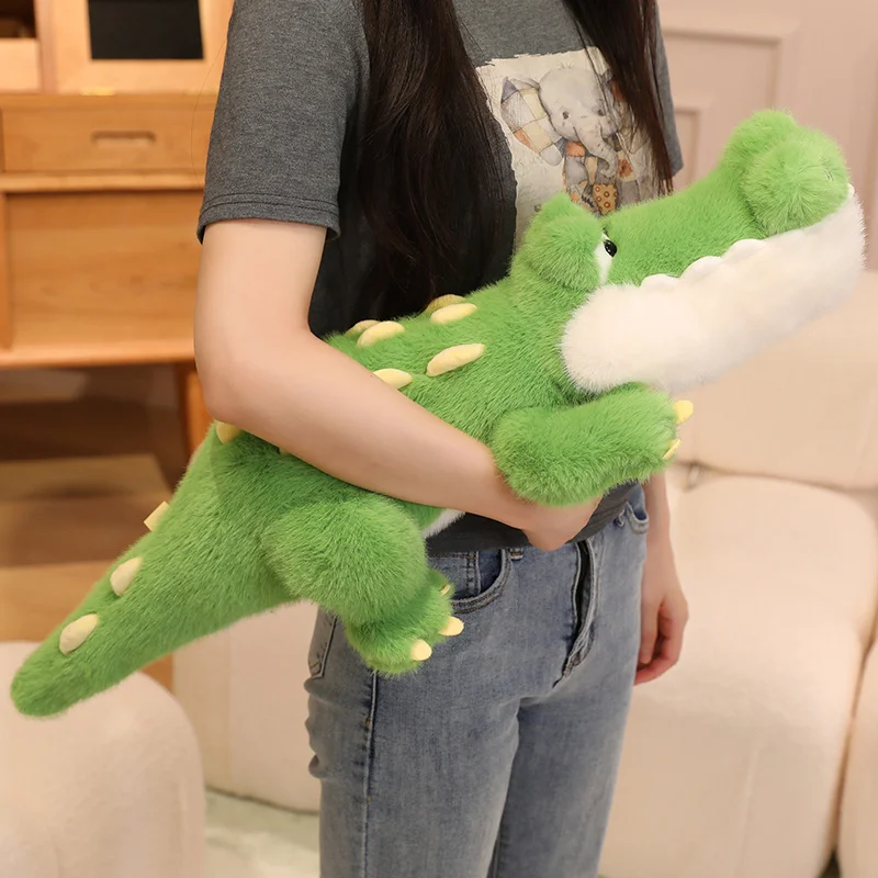 Cartoon Crocodile Plush Toy Soft Stuffed Animal Doll Decorated Pillow Birthday Gift for Children