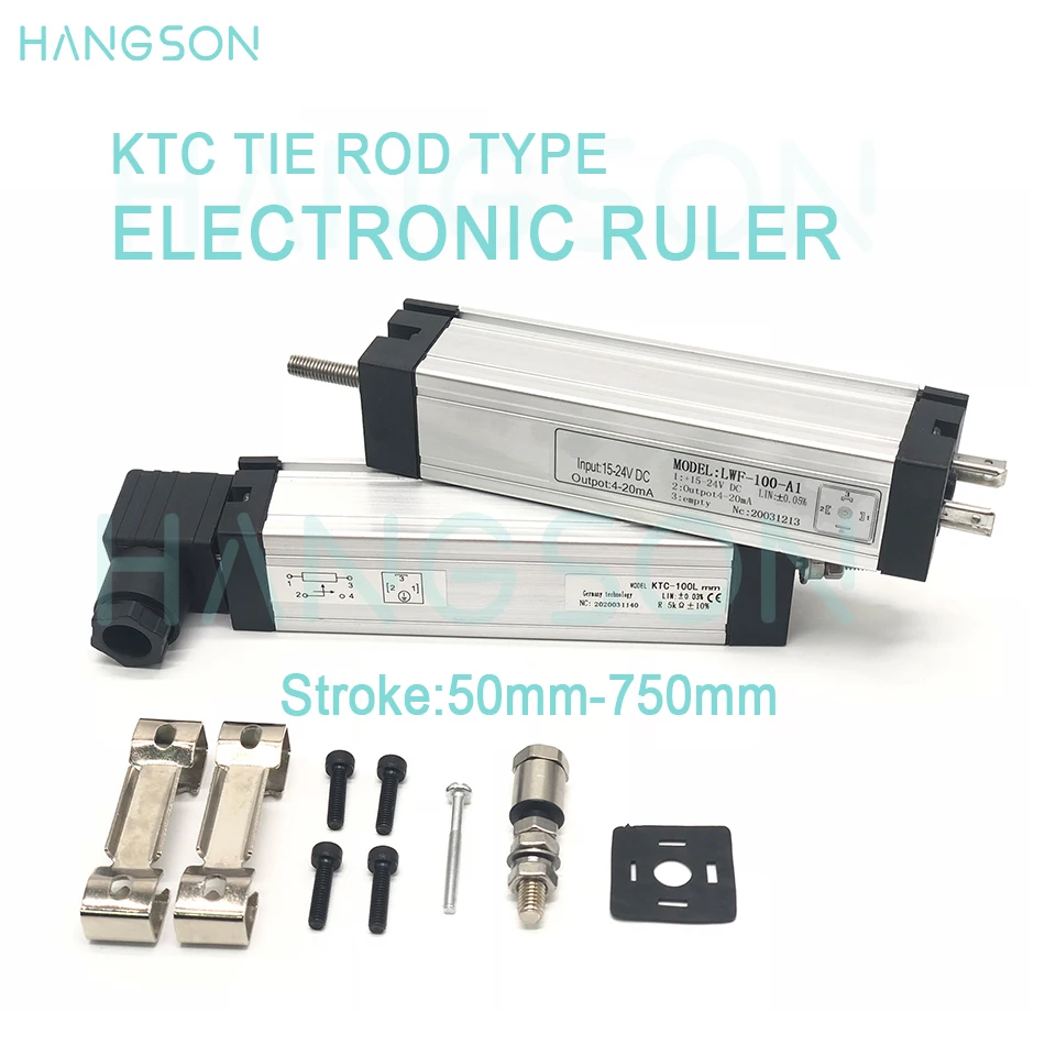 Ktc Régua Eletrônica Linear Transdutor Linear Sensor de Deslocamento Posição da Haste Potenciômetro para Máquina de Injeção 50750 mm