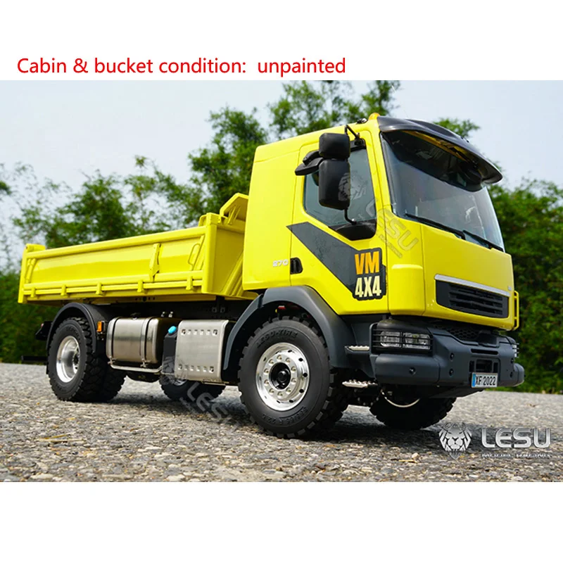 Toys LESU 1/14 4*4 RC Hydraulic Dumper Tipper Trucks Remote Control KIT Vehicle Model Motor Servo Light Sound System TH20393 2