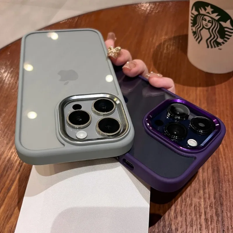 Premium Transparent Shockproof Case with Soft Bumper and Metal Camera Protector