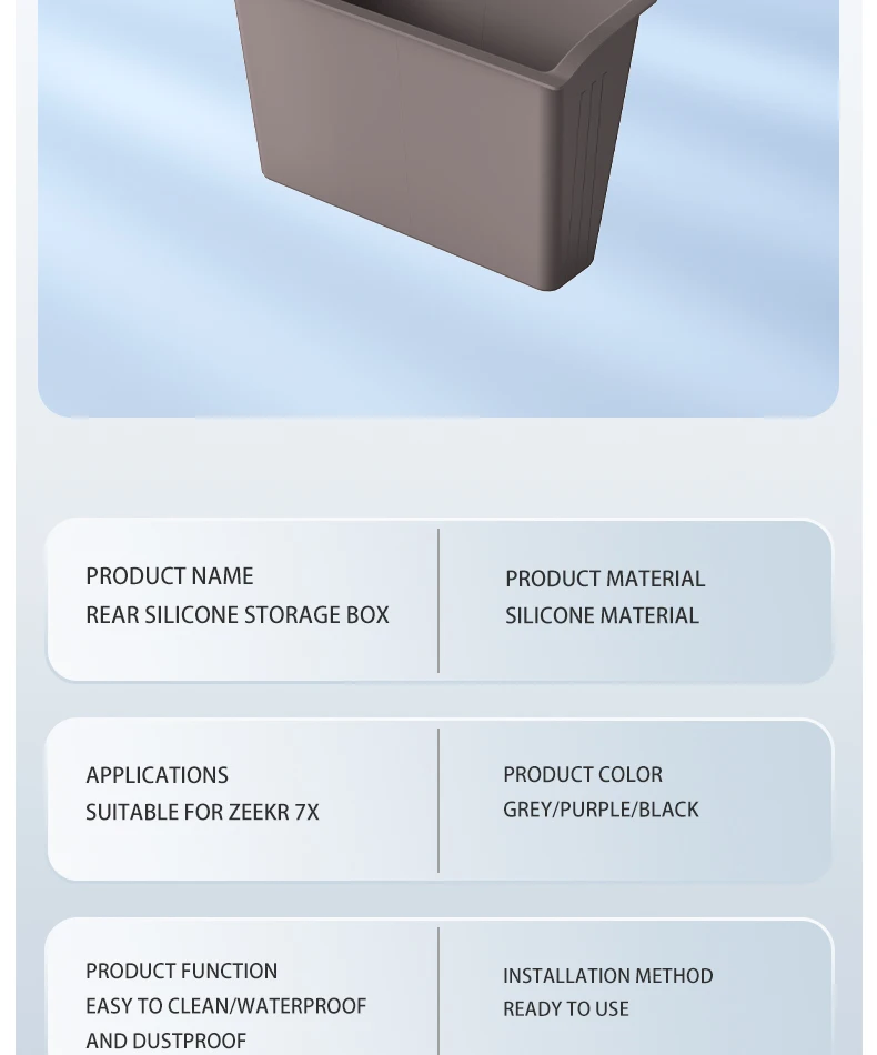 For ZEEKR 7X Rear air outlet storage box Silicone storage box at the back of the