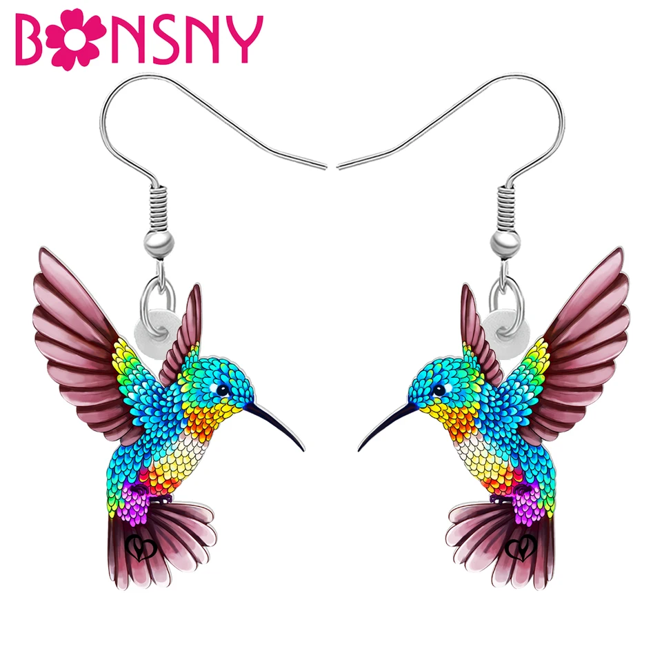BONSNY Orecchini A Goccia In Acrilico A Forma Di Pappagallo, Leggeri E Colorati, Gioielli Per Donne E Amanti Degli Uccelli, Regalo Simpatico - 5