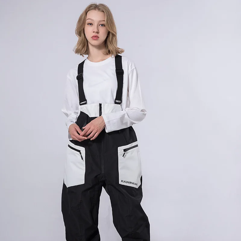 

2022 Women Ski Pants Cotton Man Snow Sport Overall One Piece Female Costume Outdoor Waterproof Multi-pocket Snowboard Tracksuits