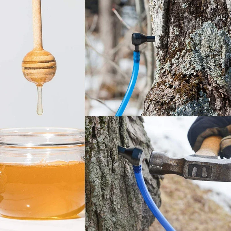 6/12Set Maple Syrup Tree Tapping Kit Maple Sap Dropper Taps Set Tree Tap Filter Collection Tubes Home Garden Branch Pruning Tool maple syrup tapping kit