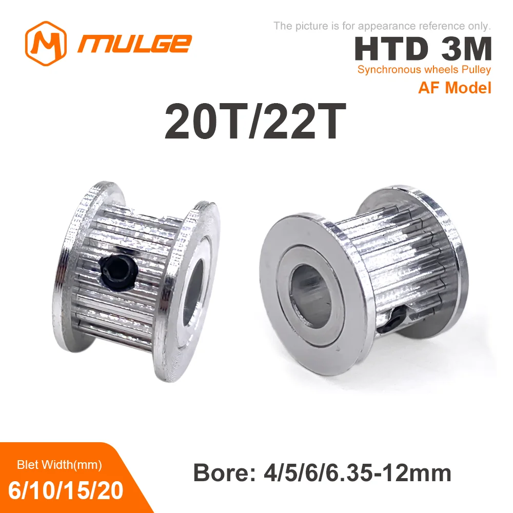 

Synchronizing Wheel HTD 3M AF model 20T/22Teeth Bore 4/5/6/6.35/8/10/12mm Timing Belt Width 6/10/15/20 mm 3D printer CNC Parts