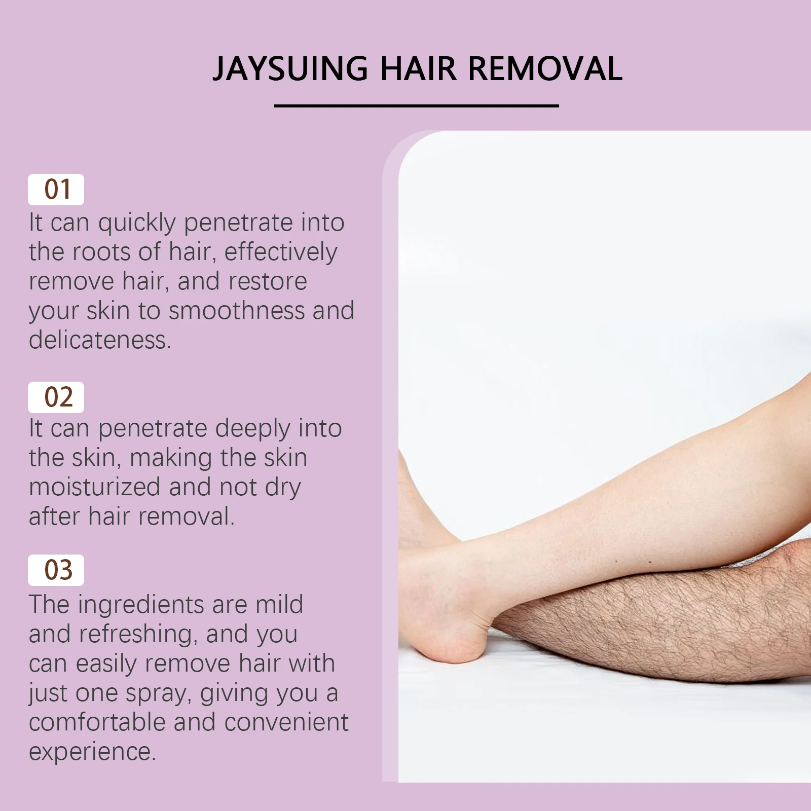 Powerful Hair Identifier Spray for Face Shaving Hair Removal Cream Bee Venom Hair Growth Inhibitor Moisturizing Depilatory Foam 4