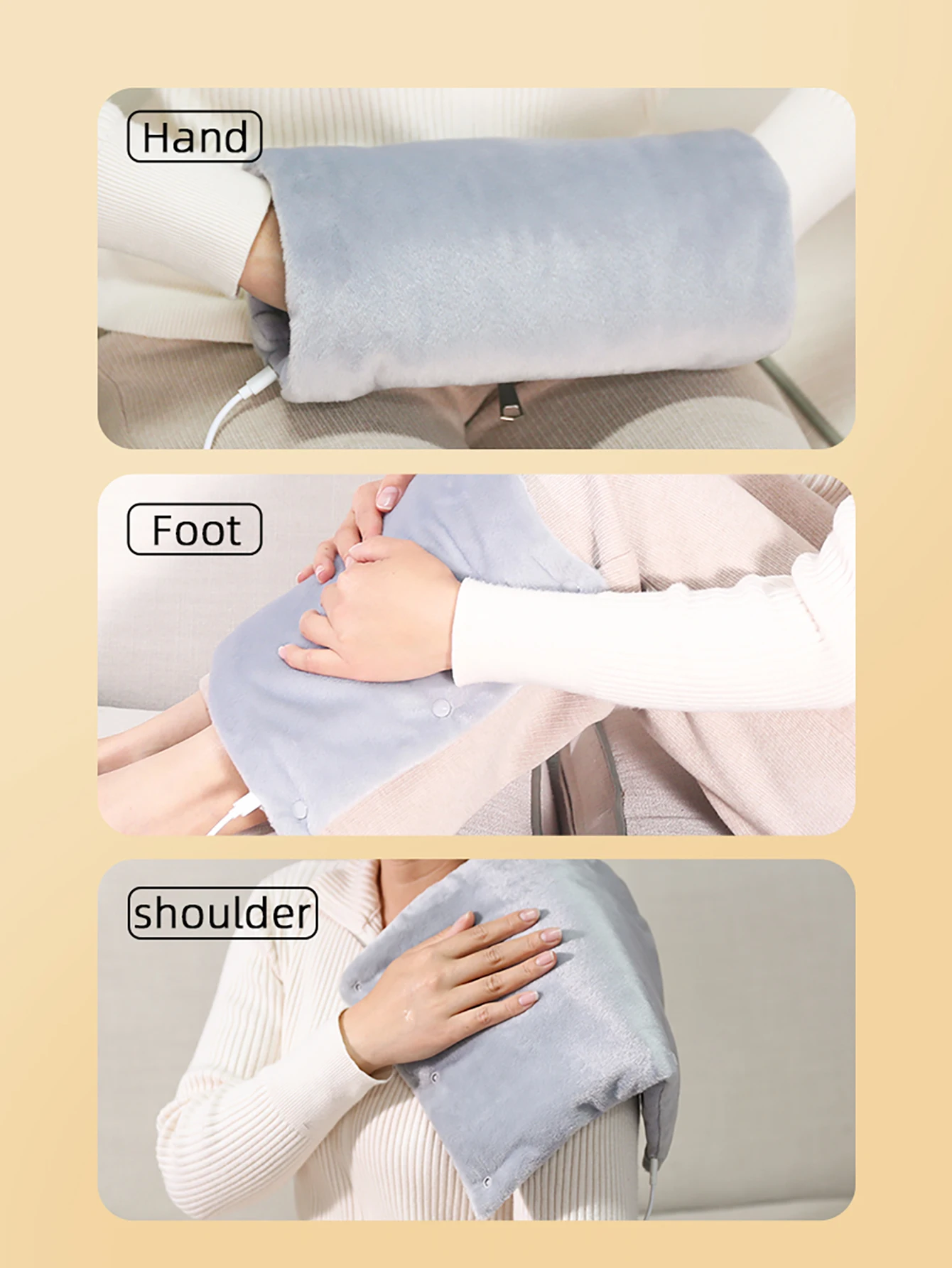 USB Electric Handwarmers Bag Graphene Heating Pad Handwarmers Pocket Warmer Cozy Sherpa & Plush Lining for Ultimate Comfort