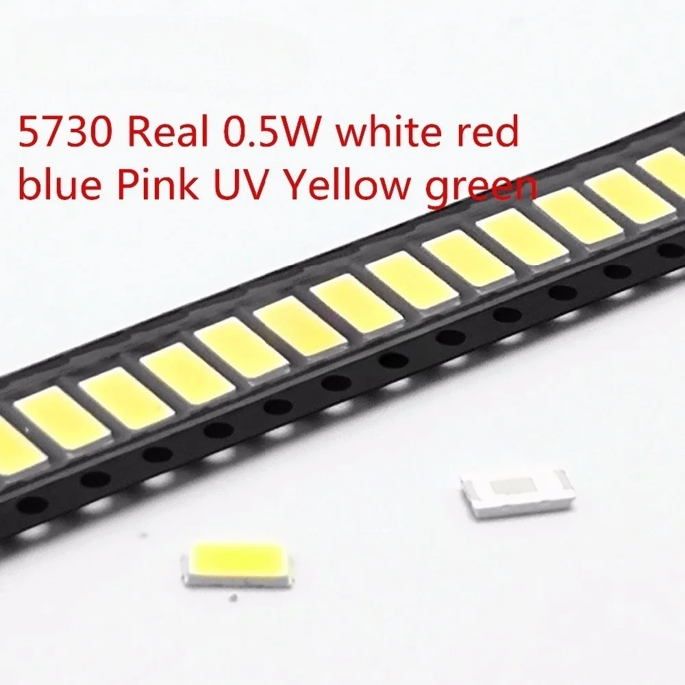 รูปสินค้า LED 5730 100 ชิ้น สีขาว 3000K - 6000K ประหยัดพลังงาน
