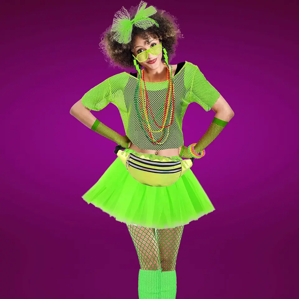 1980s neon fancy dress 80's Neon Rara Costume