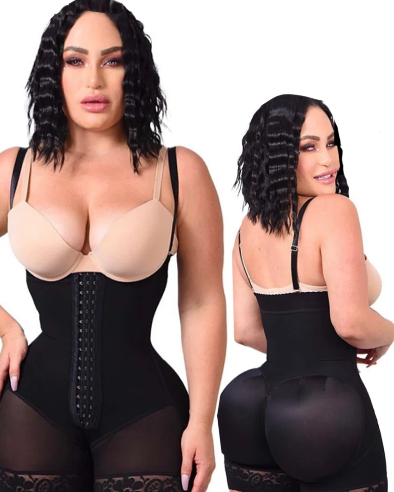 

Front Hooks Sheath Slimming Fla Three-Breasted Shapewear Women's Binders And Shapers Fajas Colombianas Open Bust Bodysuit