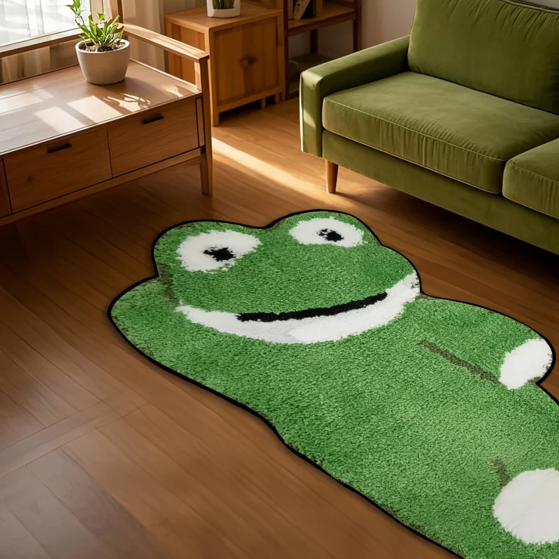 VIKAMA Adorable Frog Pattern Comfortable Plush Rug Bathroom Irregular ...