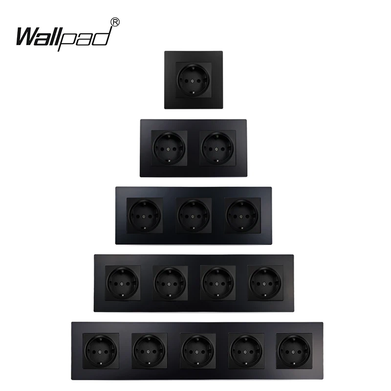 Matte Black 1 2 3 4 5 EU ภาษาฝรั่งเศสคํา USB Typec Type-C ไฟฟ้า Wall Power Socket Wallpad PC สําหรับ EU กล่อง 1