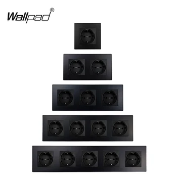 Matte Black 1 2 3 4 5 EU ภาษาฝรั่งเศสคํา USB Typec Type-C ไฟฟ้า Wall Power Socket Wallpad PC สําหรับ EU กล่อง 1