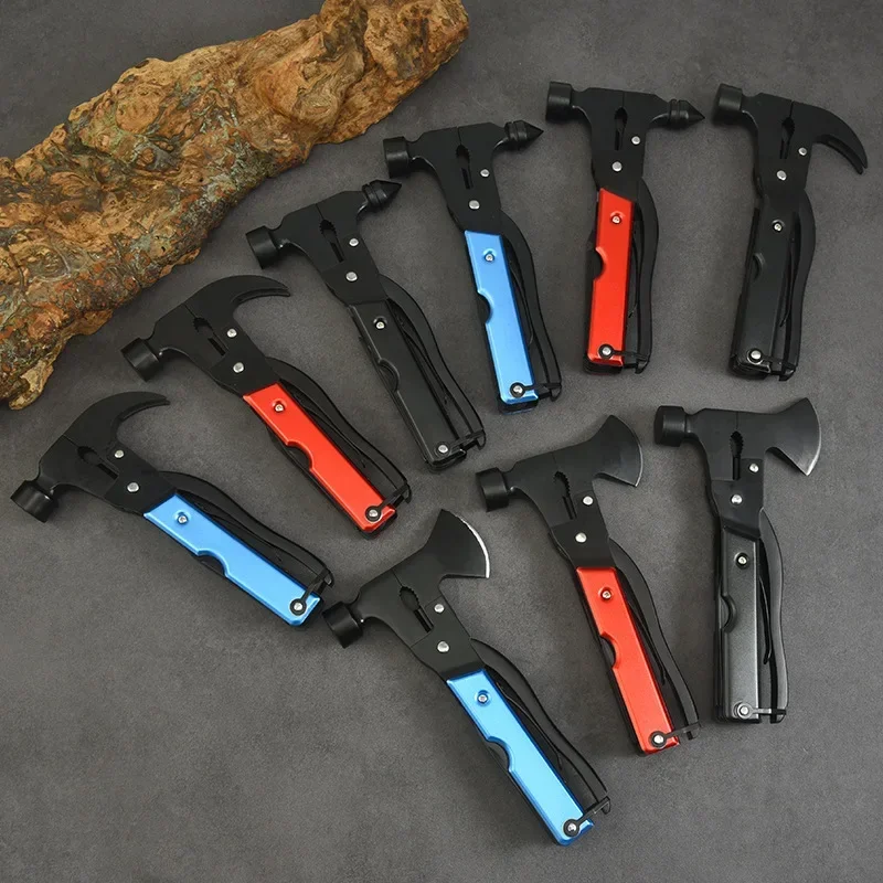 

Stainless steel multifunctional ax portable outdoor tool car life-saving hammer window breaking claw hammer