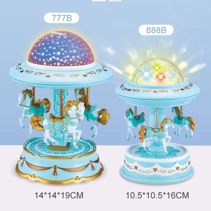 Creative Nordic Carousel Music Box Star Projection Light Luminous Music Box Home Desktop Decorative Arts and Crafts Holiday Gift music box,carousel music box