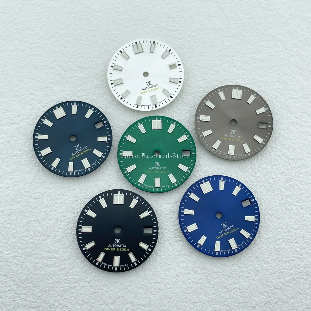 

28.5mm sun patterned dial, green luminous watch accessory suitable for repairing NH35/NH36 movements