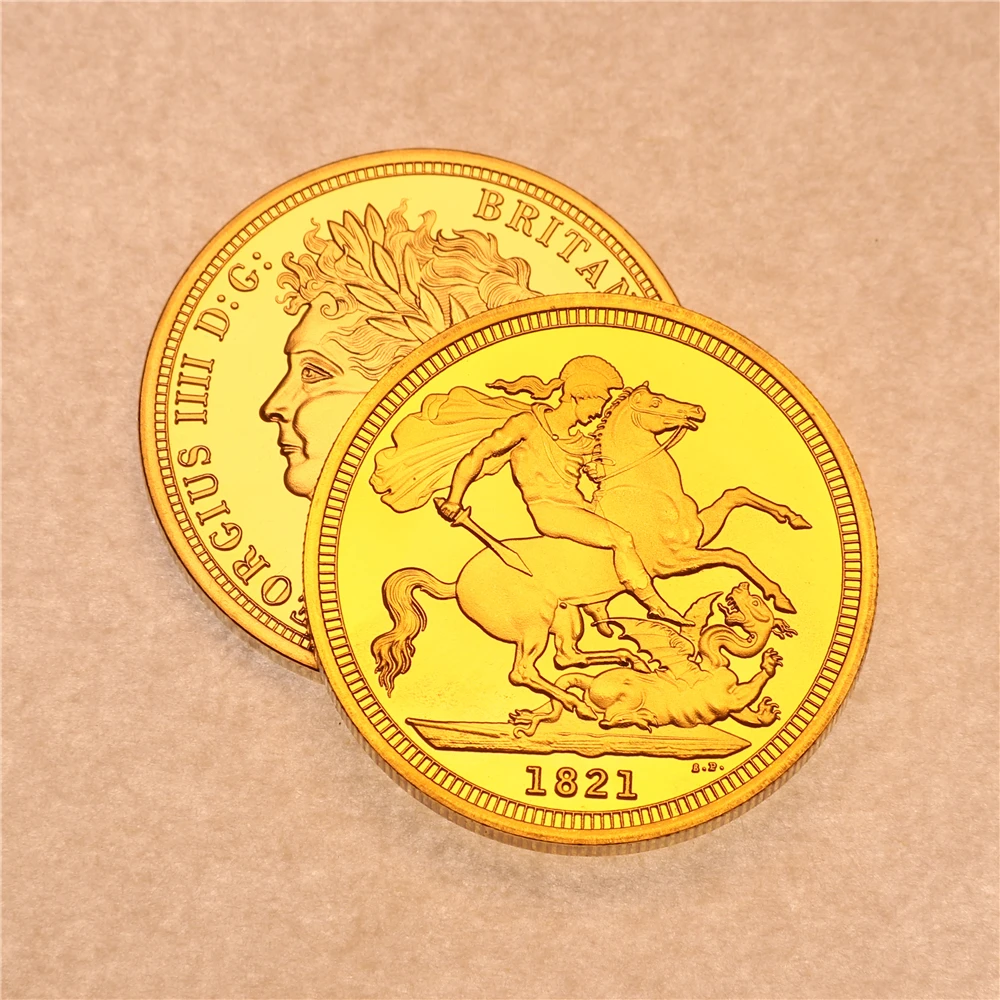 

1821 England England George IV Gold Sovereign Coin 1 oz 24K Gold Plated Coin