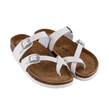 SUFU Hot Sale Sandals Natural Leather Outdoor Beach Buckle Fashion Brand Non-Slip Flip Flops Woman 1