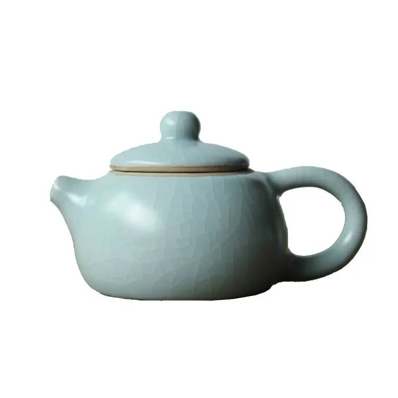 Mini Tea Pet Ornaments Boutique Ceramic Fingertip Pot Ge Kiln Tea Set Accessories Pocket-size Teapot Tea Table Decoration