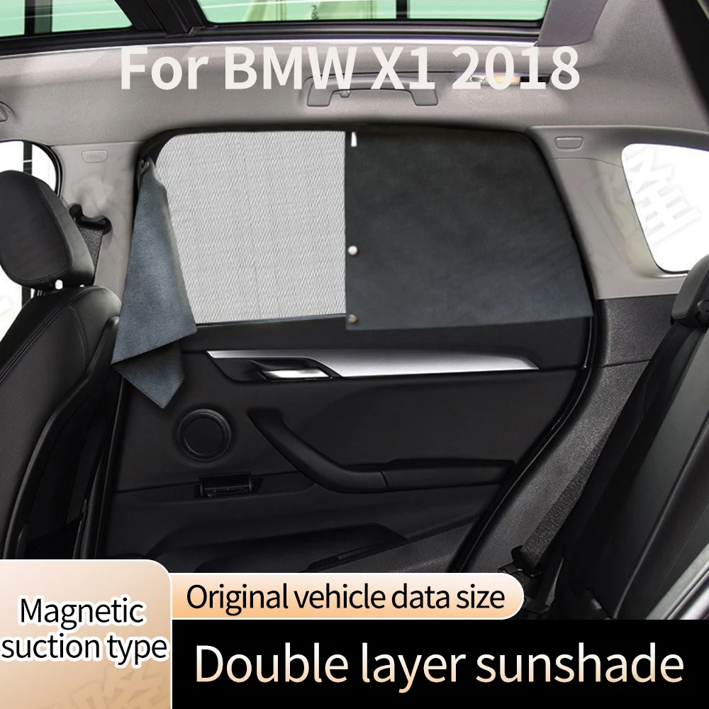 

Car full-size curtains For BMW X1 2018 deer velvet double-layer window sunshade curtains thermal insulation and sun protection
