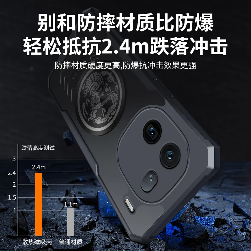 Enhanced Heat Dissipation Dragon Totem Graphene Cooling Phone Case - Shockproof Transparent Cover