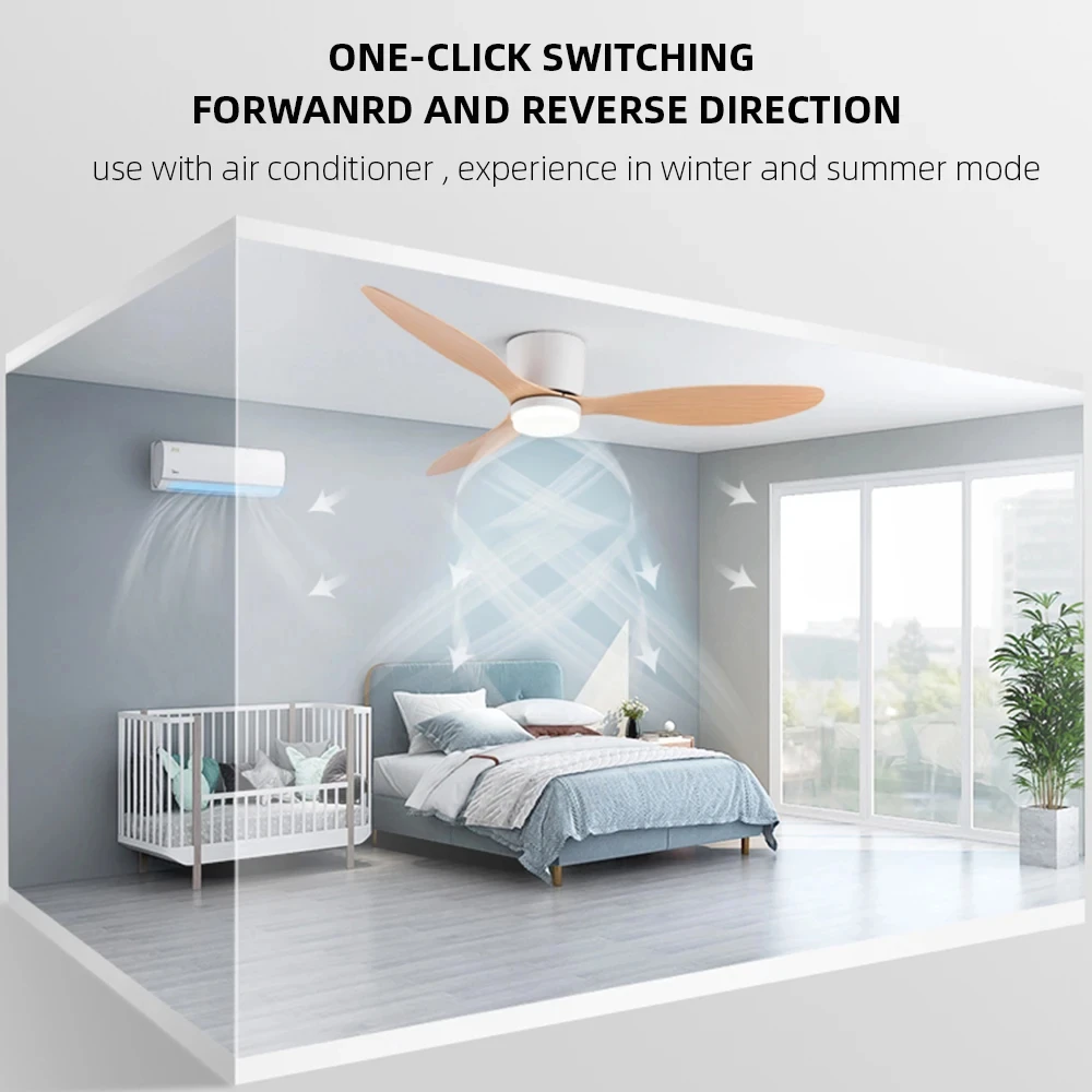 Description Picture 3 of itemIndoor Advanced Simple Ceiling Fan Lamps with Remote Control 6 Speeds Adjustable 42-Inch 52-Inch Dc Motor Led Decorative Lamp