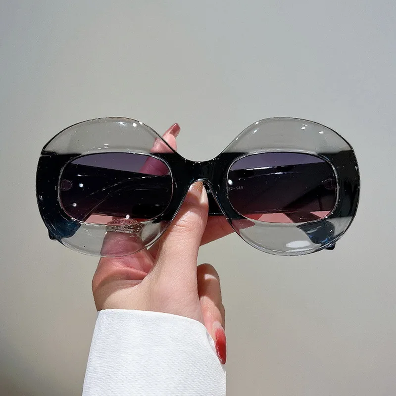 Gafas de sol ovaladas de gran tamaño para mujer, lentes de sol multicolores  de estilo Hip-hop, diseño de marca de lujo, UV400