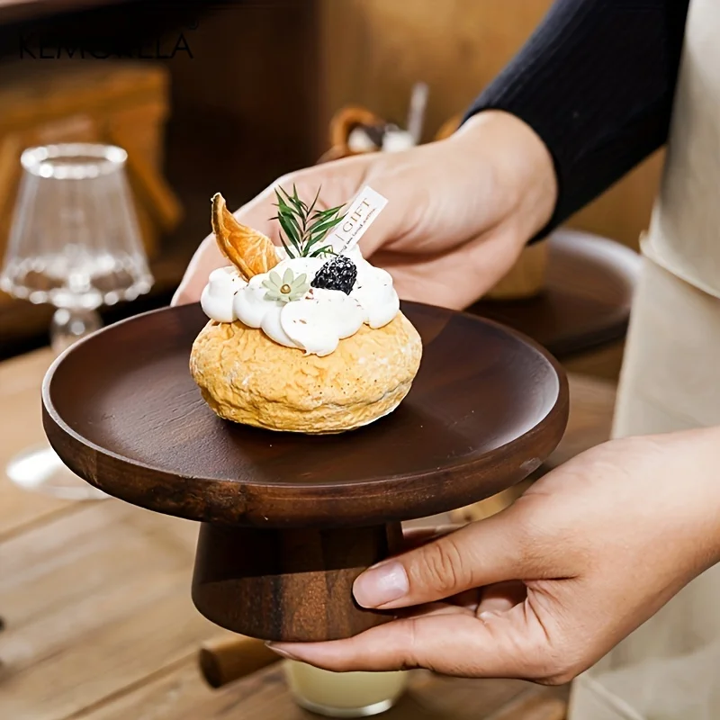 Japanese Wooden Cake Tray Food Storage Box With Glass Lid Kitchen Fruit Cake Dessert Nut Snack Kitchen Storage Box glass storage jar,glass storage container